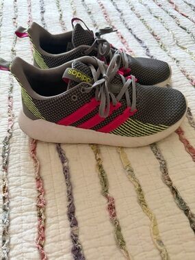 Adidas Gray & Pink Athletic Sneakers